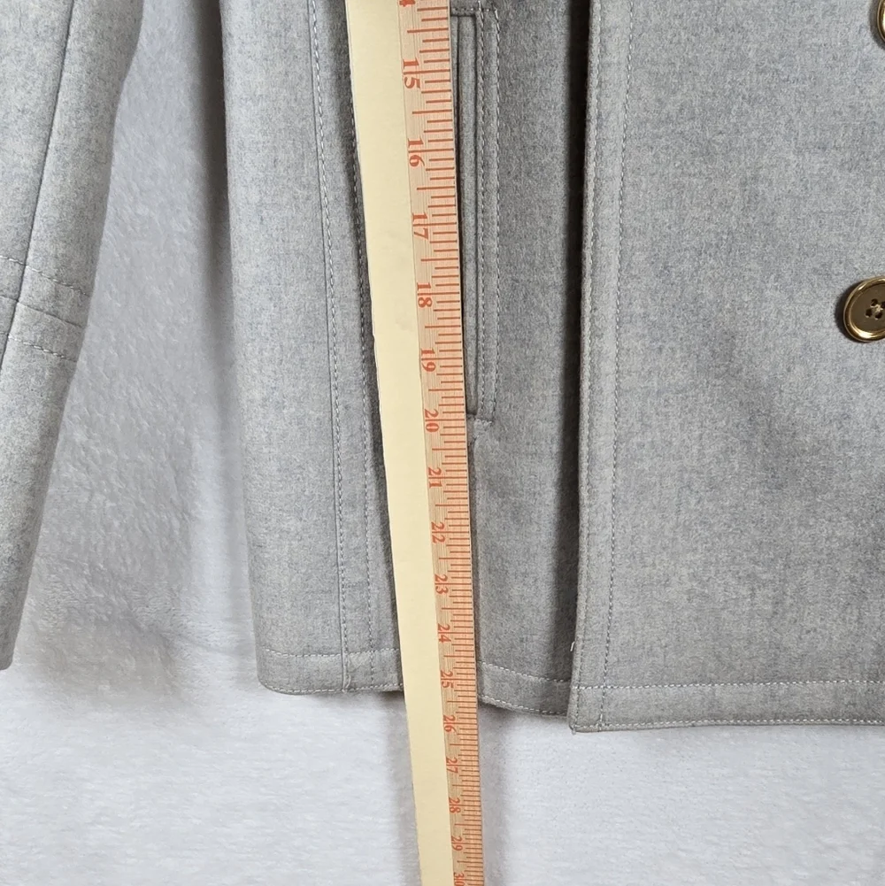 J.Crew Wool Cashmere By Nello Gori Double Breasted Peacoat Gold Buttons 0 Petite - Picture 16 of 16